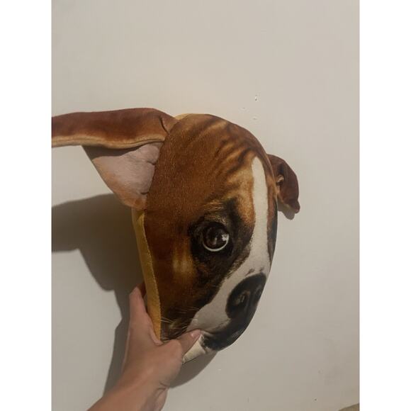 Realistic "Expressions" Boxer Stuffed Dog Pillow/Plush W/ Floppy Ears - Picture 2 of 4